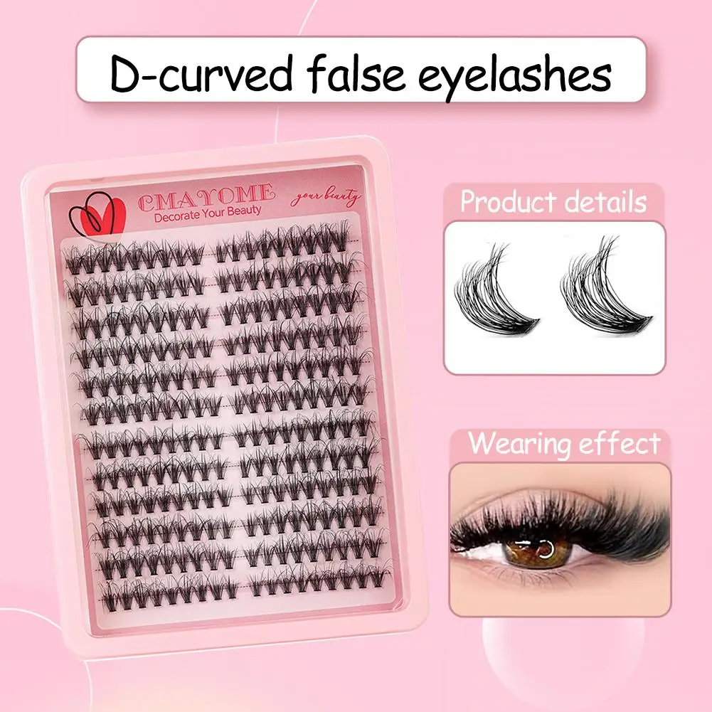 Faux-cils à grappe unique, segmentés, denses, Extension de cils européens, Kit de Style américain et outil de maquillage pour bricolage, Y8Z2