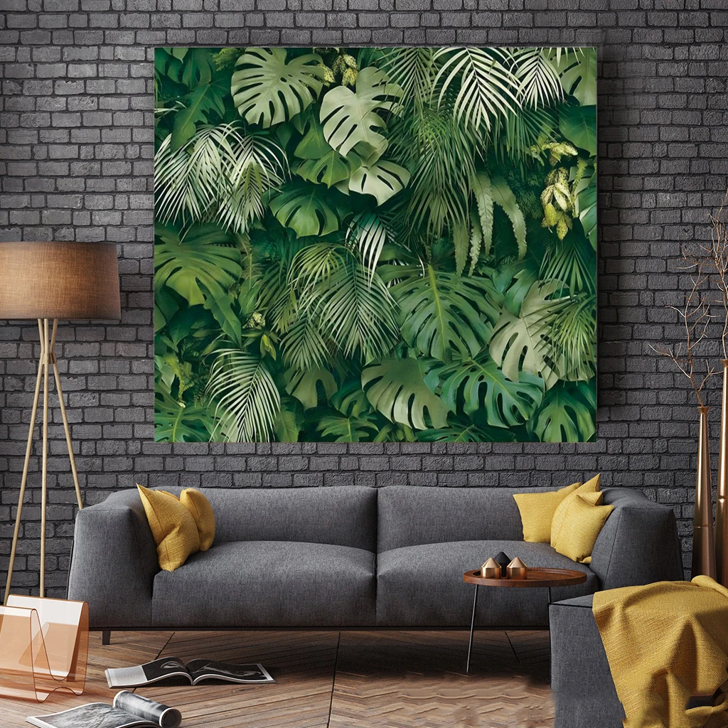 1pc 150cm*100cm Tropical Jungle Green Leaf Photography Background Fabric