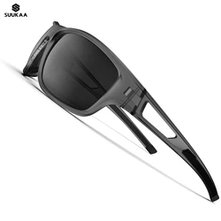 SUUKAA New Polarized Sports UV400 Sunglasses for Men Women Fishing Running Cycling Golf Driving Shades Sun Glasses TR90
