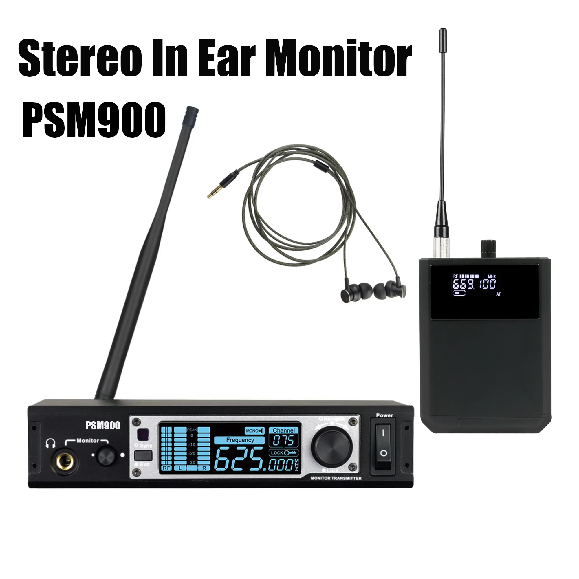 Leicozic Stereo Inear Monitor System Sistema de Monitoramento sem Fio Professional Stage Return Rack Mount Psm900 P9ra Iem 500 600mhz