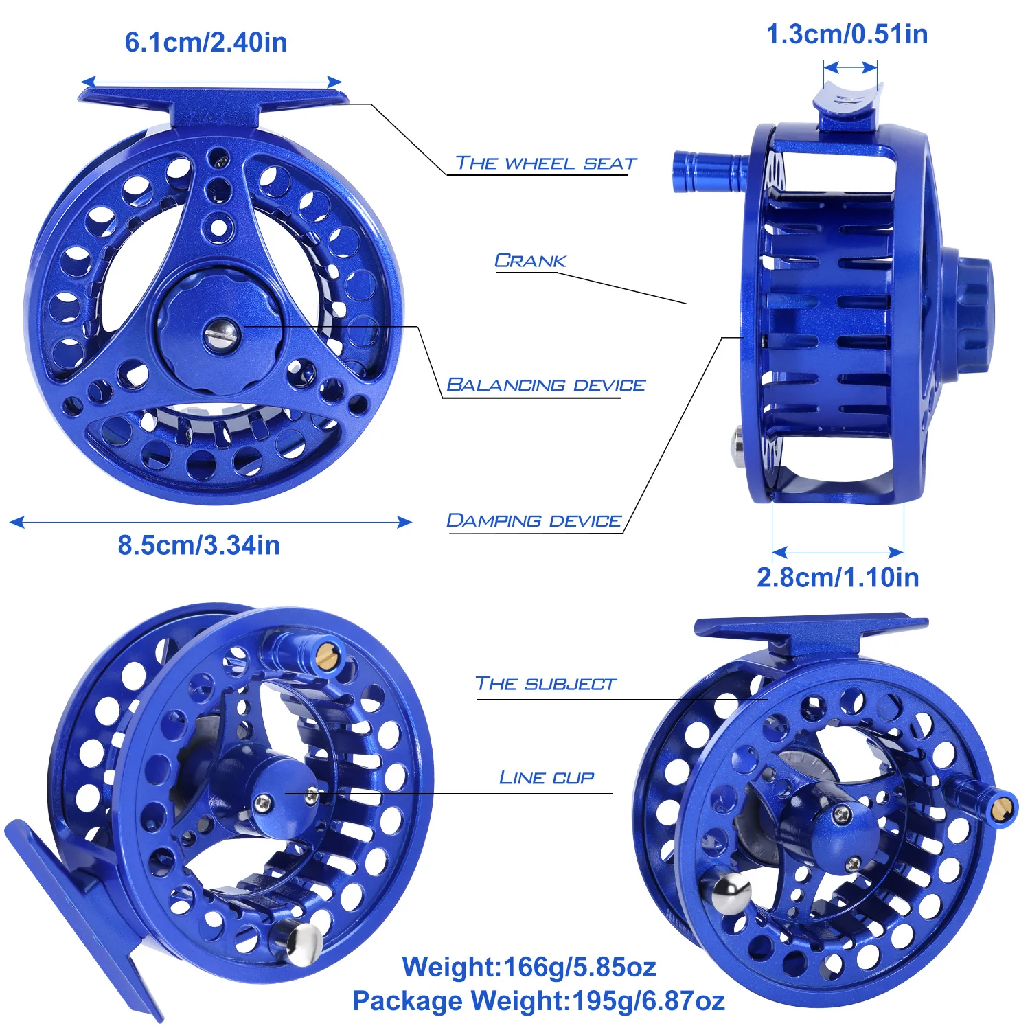 Sougayilang Carrete de Mosca CNC – Eje Acero Inoxidable - imagen 2