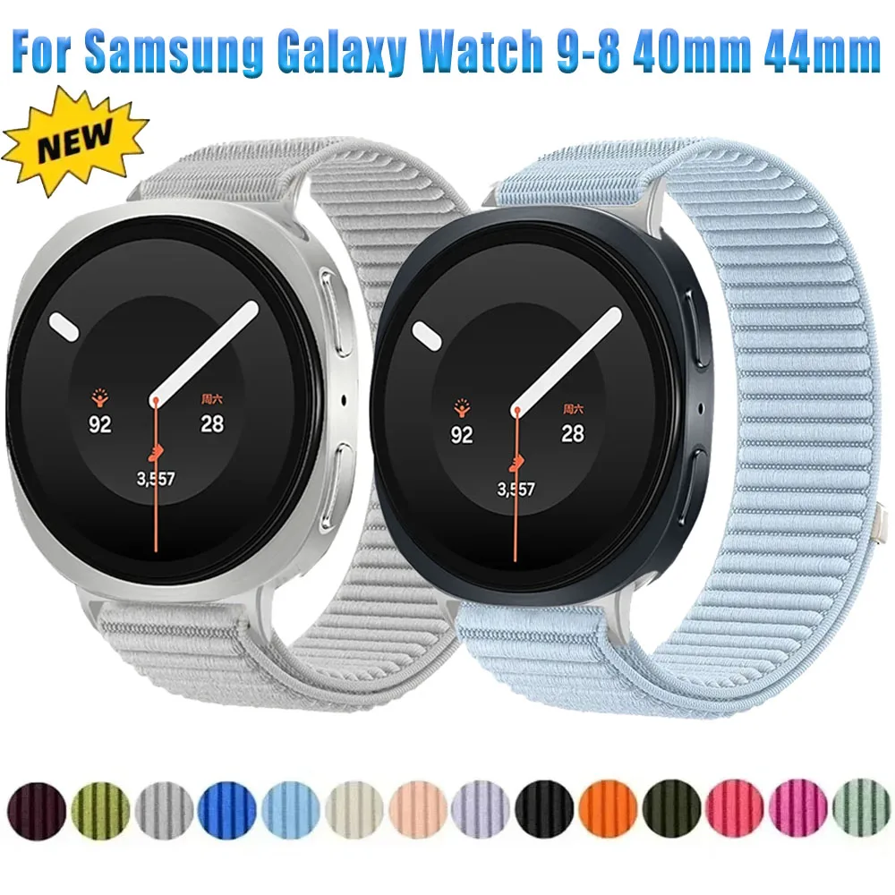 Offizielles Nylon-Armband für Samsung Galaxy Watch 8/9 44/40 mm, atmungsaktives, schnell trocknendes Armband für Galaxy Watch 8 Classic 46 mm Gürtel