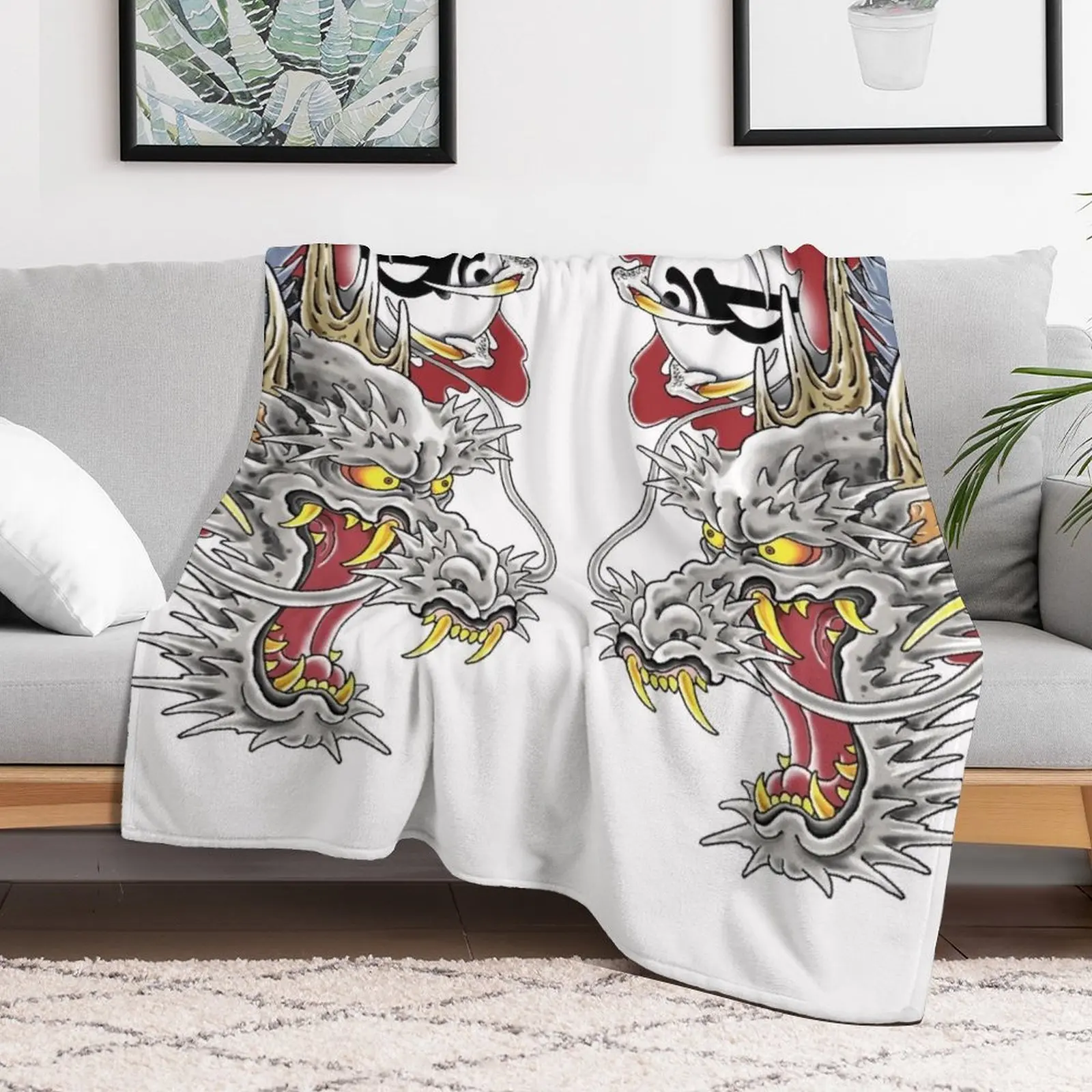 Kiryu Kazuma Dragon Tattoo Yakuza Throw Blanket Soft Plaid Decorative Sofa Loose Blankets