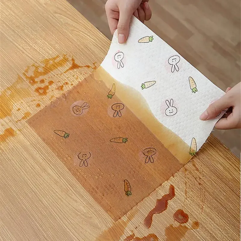 Lazy Rag Disposable Kitchen Dry And Wet Dual Use Housework Cleaning Paper Special Paper Peach Kitchen Towels Supplies Accessory