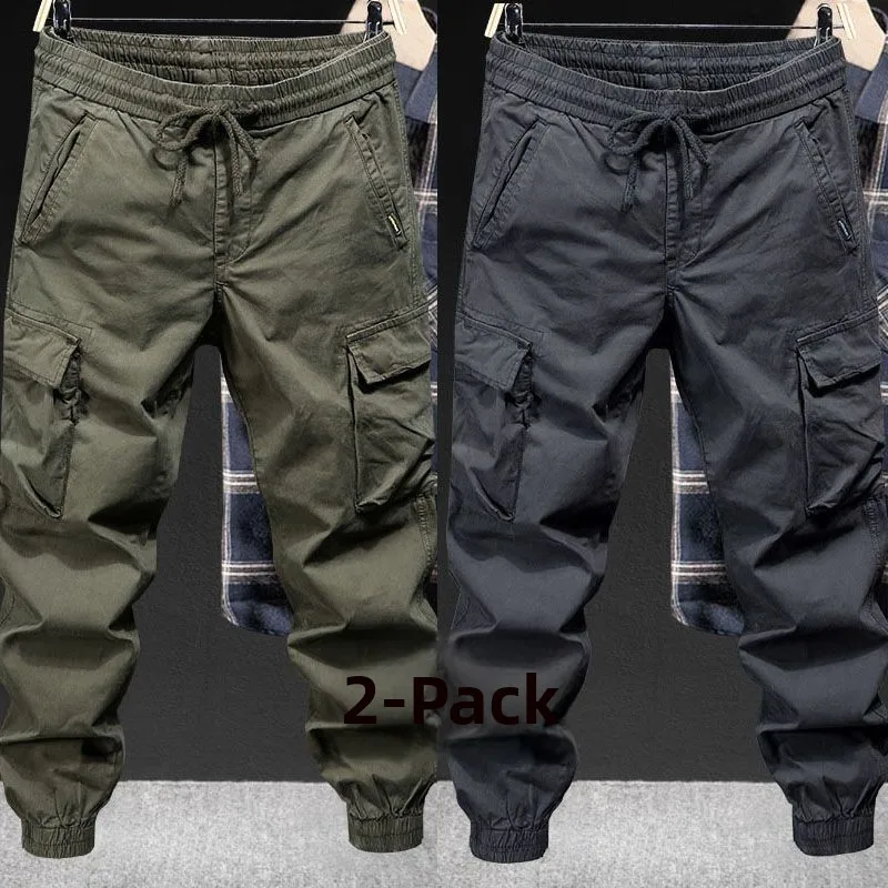 Elastic Outdoor Work Trousers Men's Casual Loose Polyester Fibre Autumn Season Construction Site Outdoor Workwear Pants