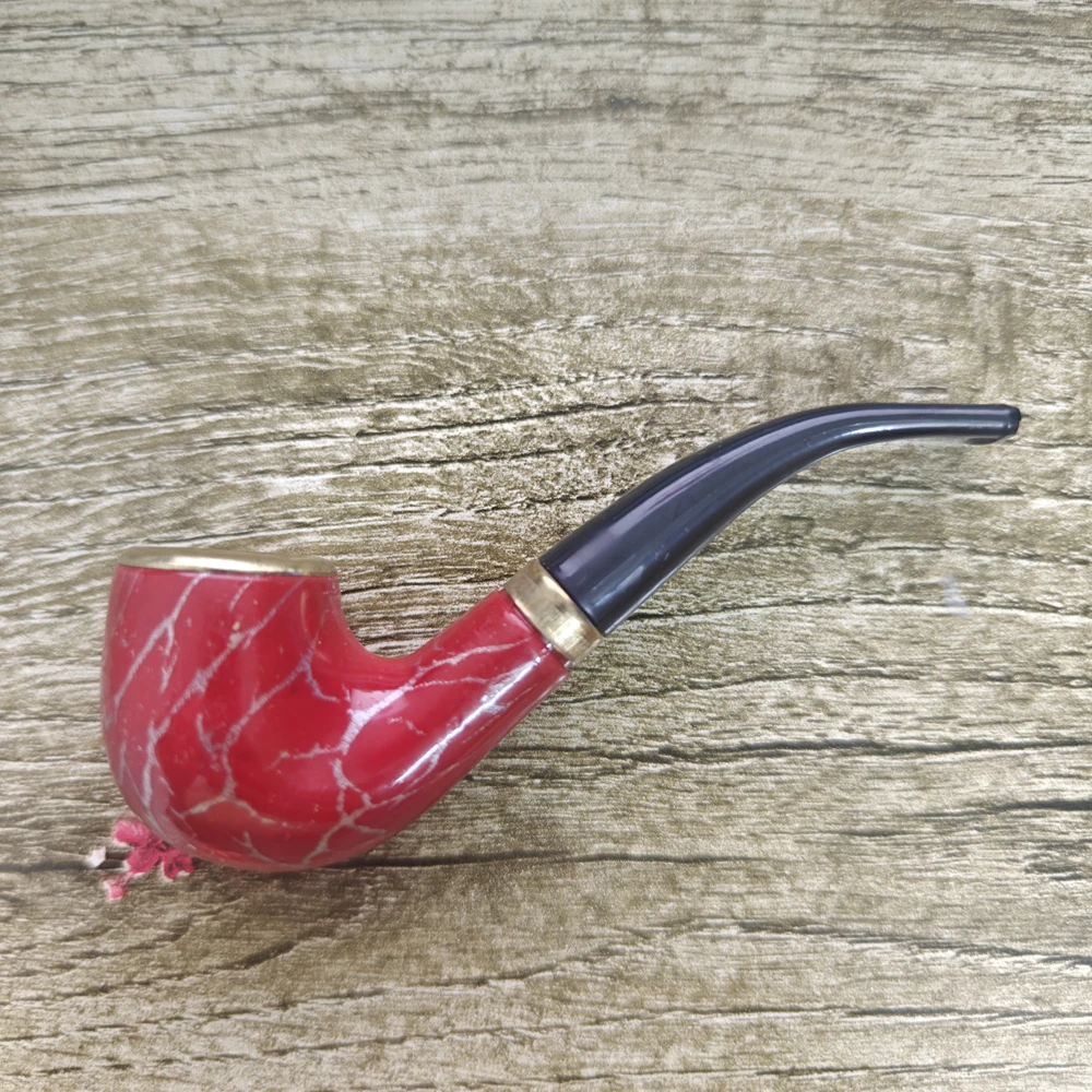 Detachable Wholesale Portable Wood Smoking Pipe Handmade Resin Hand Pipe Tobacco Pipe Classic Bent Pipes