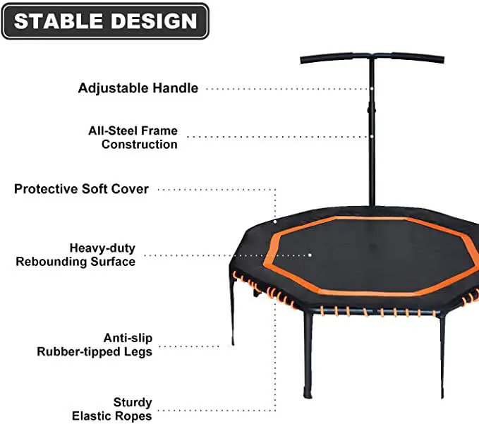 40 Inch Bungy Indoor Outdoor Exercise Jumping Gymnastic Kids Fitness Foldable Trampoline