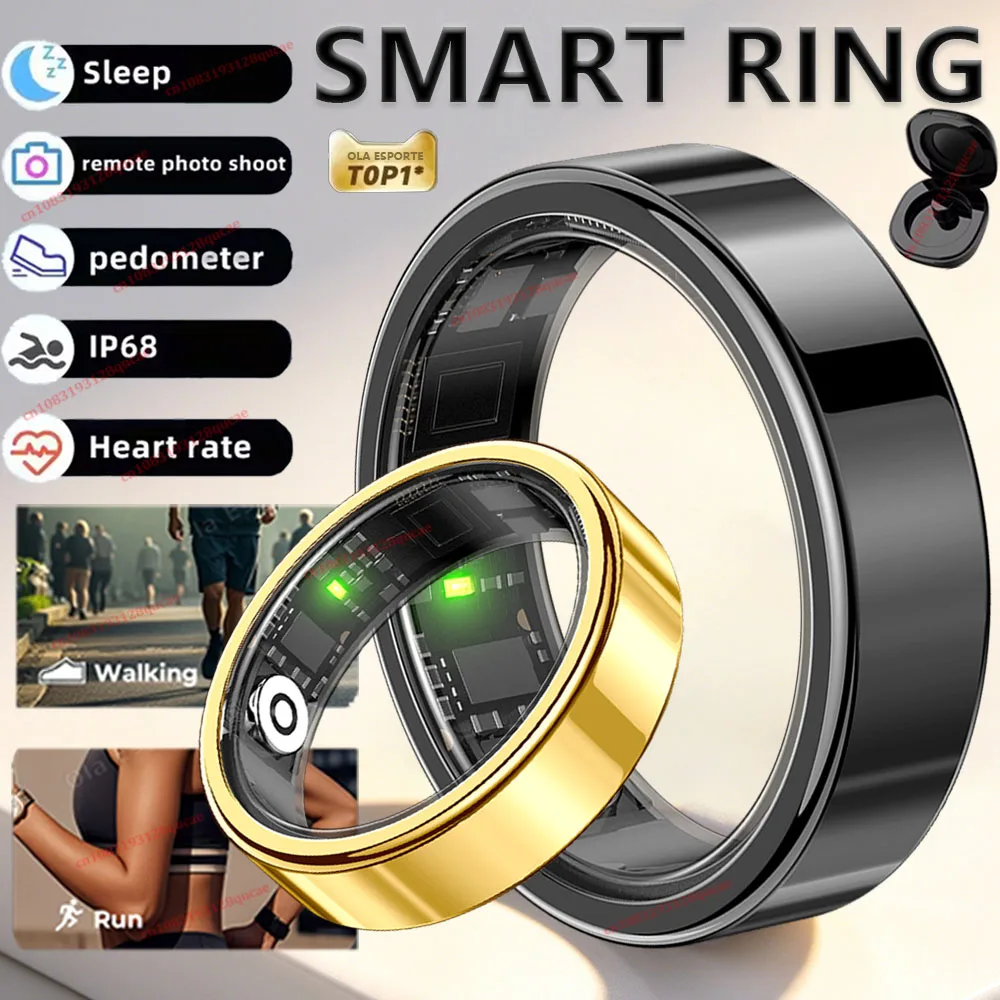 

R10 Smart Ring with Charging Case for Men Women, Health and Sleep Monitor, 5ATM Waterproof, Multi-sport Mode, Smartring 2026 New