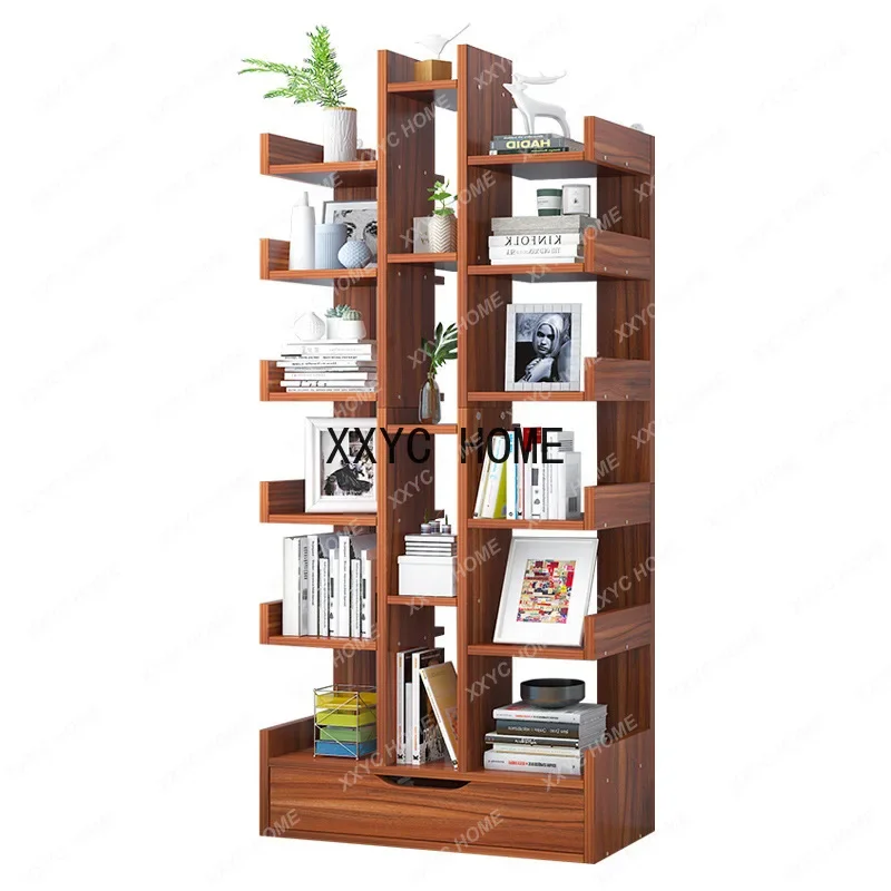 Bookshelf Floor Bookcase Desk Storage Rack Simple Living Room Office Shelf Table Student Home Shelf