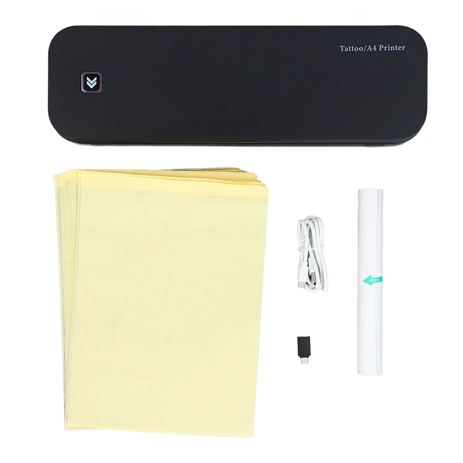 Wireless Tattoo Transfer Kit 2600mAh Small Tattoo Printer Kit Mini Portable Rechargeable Black with Transfer Papers for Office