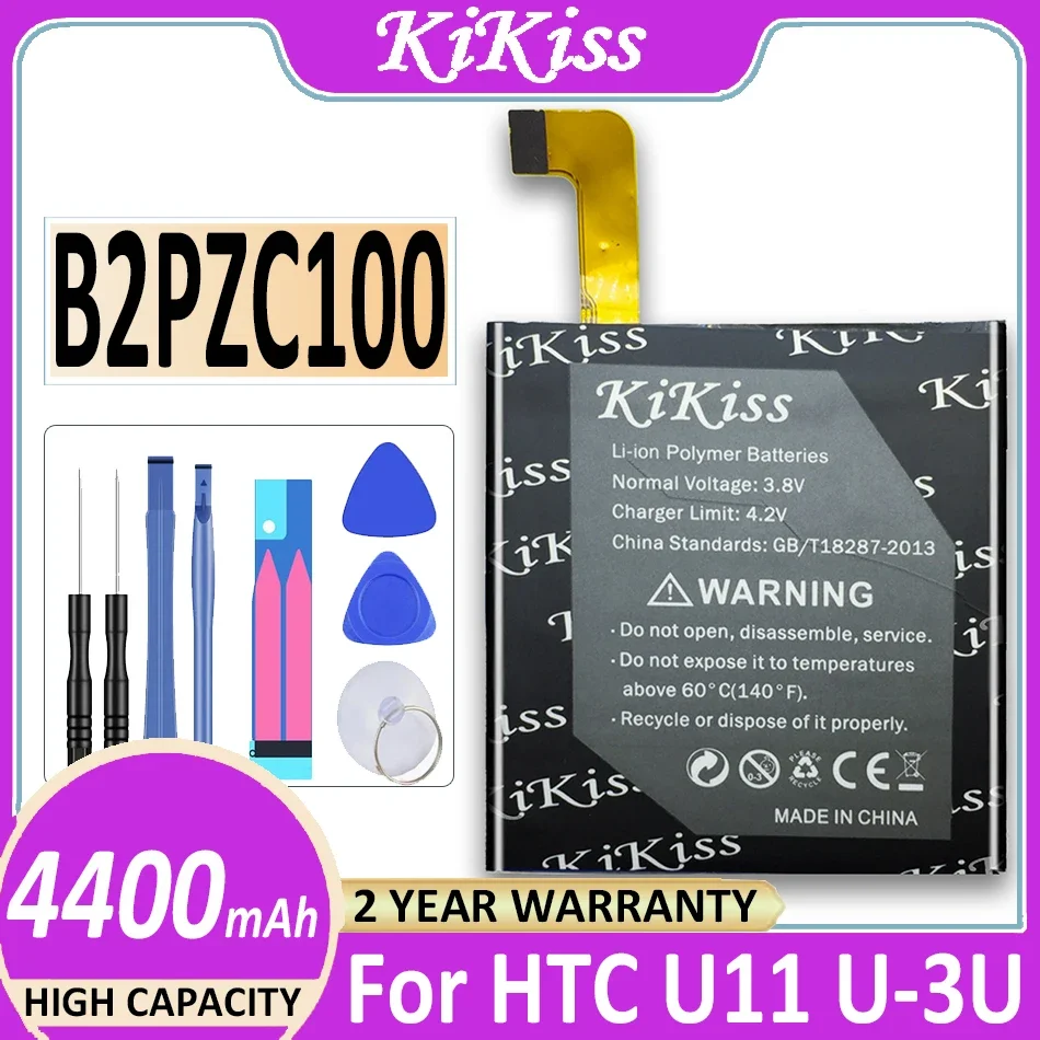 KiKiss 4400mAh B2PZC100 Phone Replacement Battery For HTC U-3U U11 601HT Sprint 2PZC5 Batterie Bateria Batterij