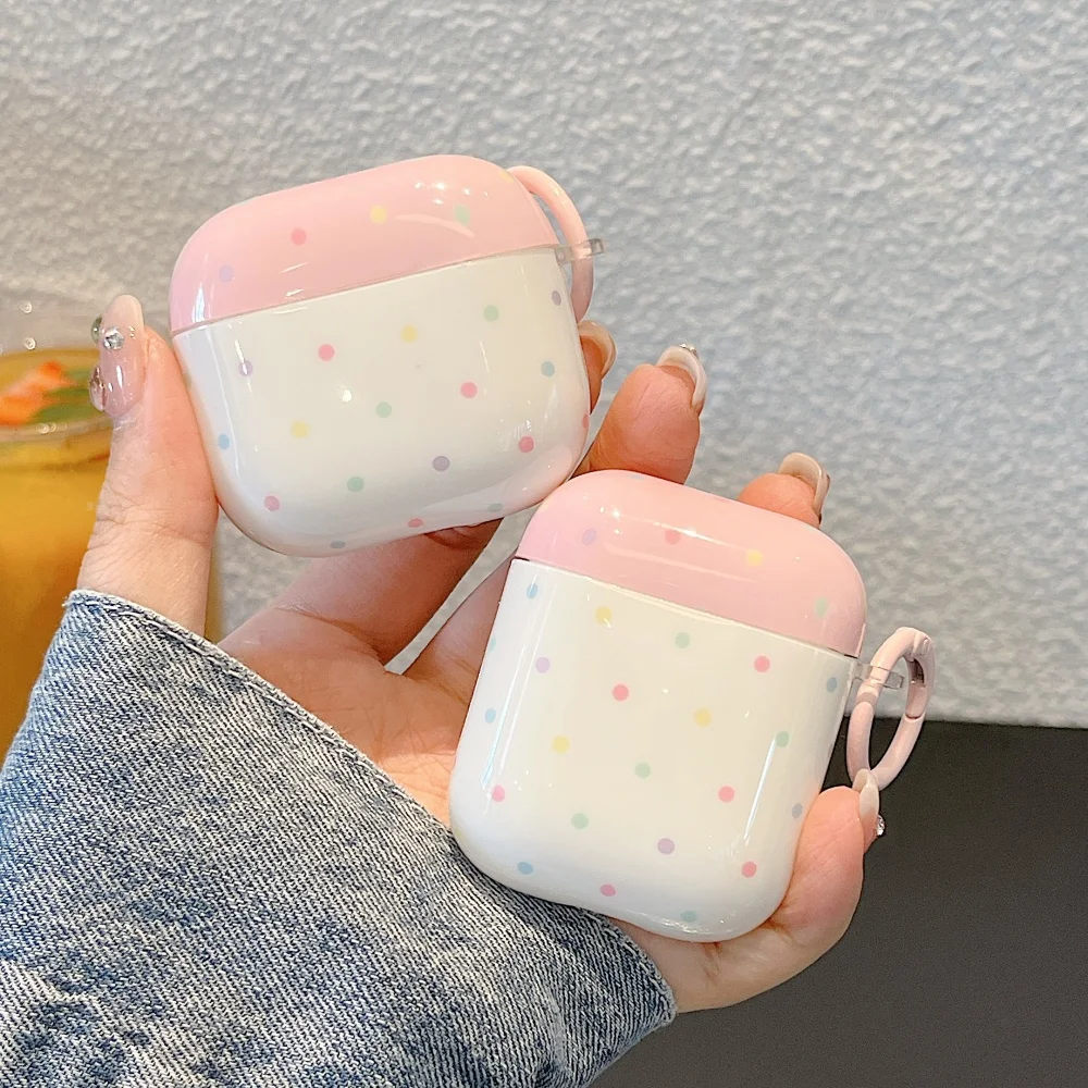 

Korean Ins style polka dot girl Earphone protective case for Airpods 2 3 4 Pro2 Pro3 fashion and cute shockproof protective case