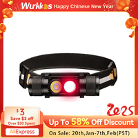 H25LR LED 90 High CRI Rechargeable Waterproof Headlamp Powerful Lightweight Head Flashlight with Bright White Light+Red 660nm