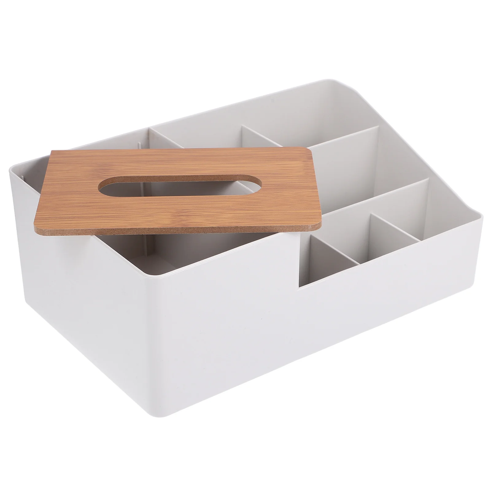 

2Pcs Bamboo Desktop ganizer Storage Box With Compartments Tissue Holder Remote Controller Sundries ganizer PP Wooden Multi Use