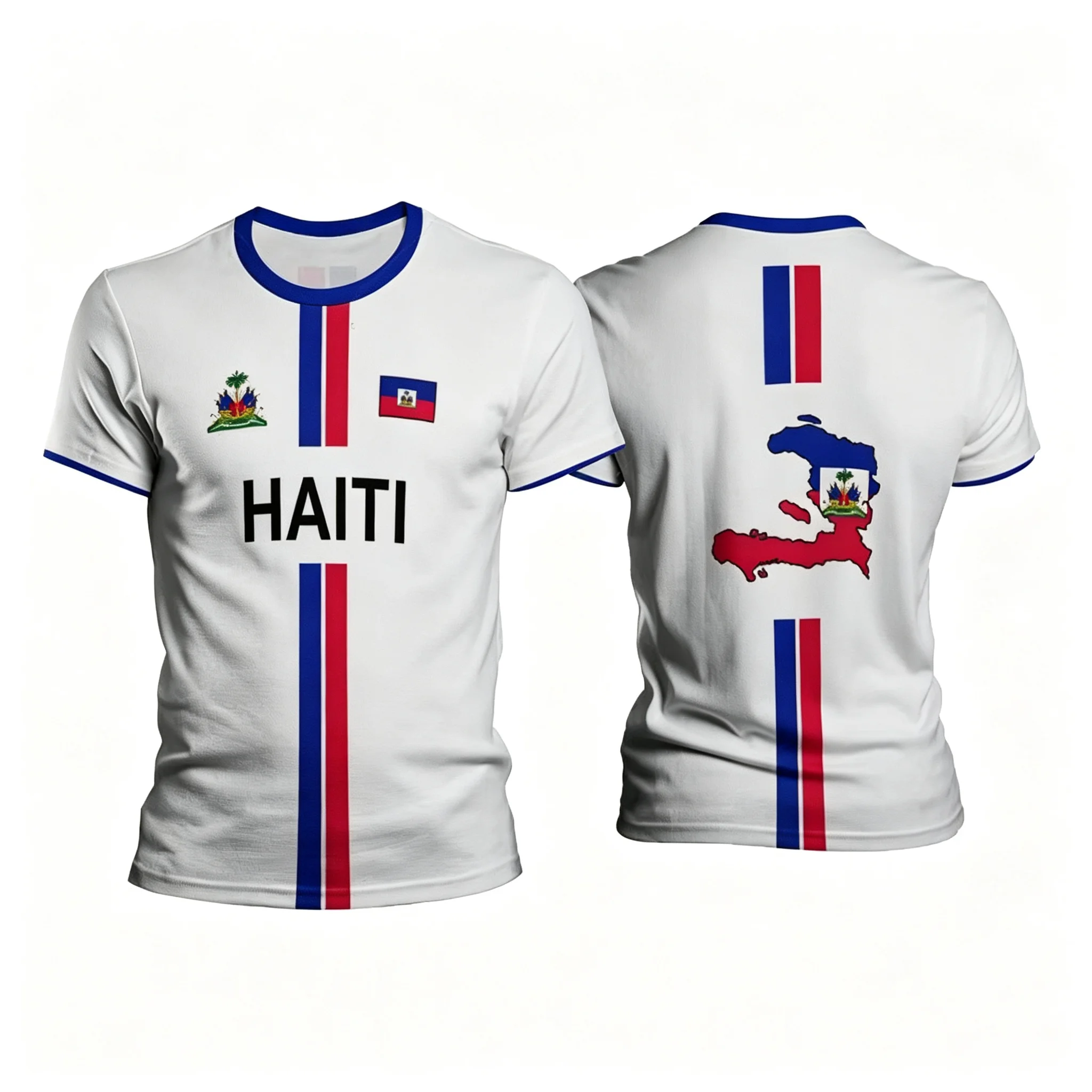 Men's breathable polo shirt, Haiti team printed fan shirt, comfortable for sports