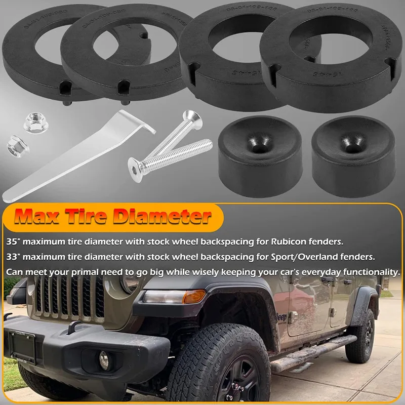 1155300 Front 1.5 Inches Performance Spacer Leveling Kit for Jeep Gladiator JT 2020-2024