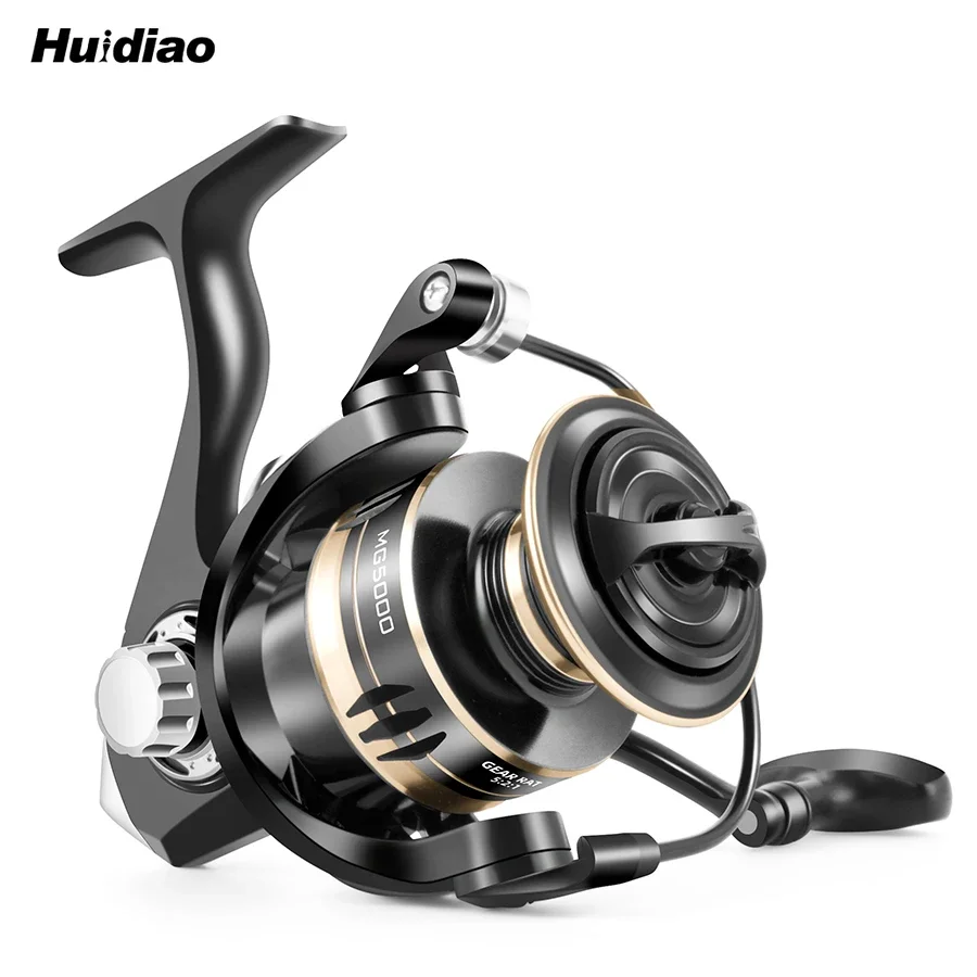 Huidiao Allround-Spinnrolle 2000-7000 5.2:1 Weitwurf-Angelrolle CNC-Aluminium-Spule Glatt & Robust für Anfänger