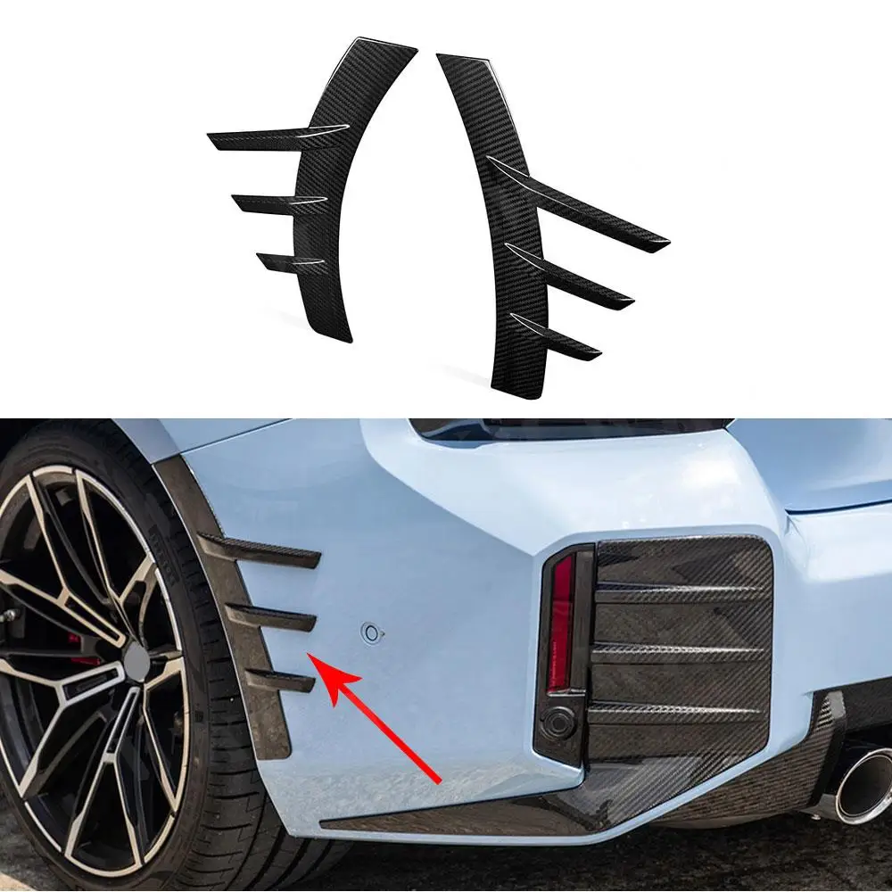 

Dry Carbon Rear Bumper Wheel Eyebrow Decorative Anards Splitters for BMW 2 Series M2 G87 2 Door 2023 + FRP Car Bumper Fins Trims