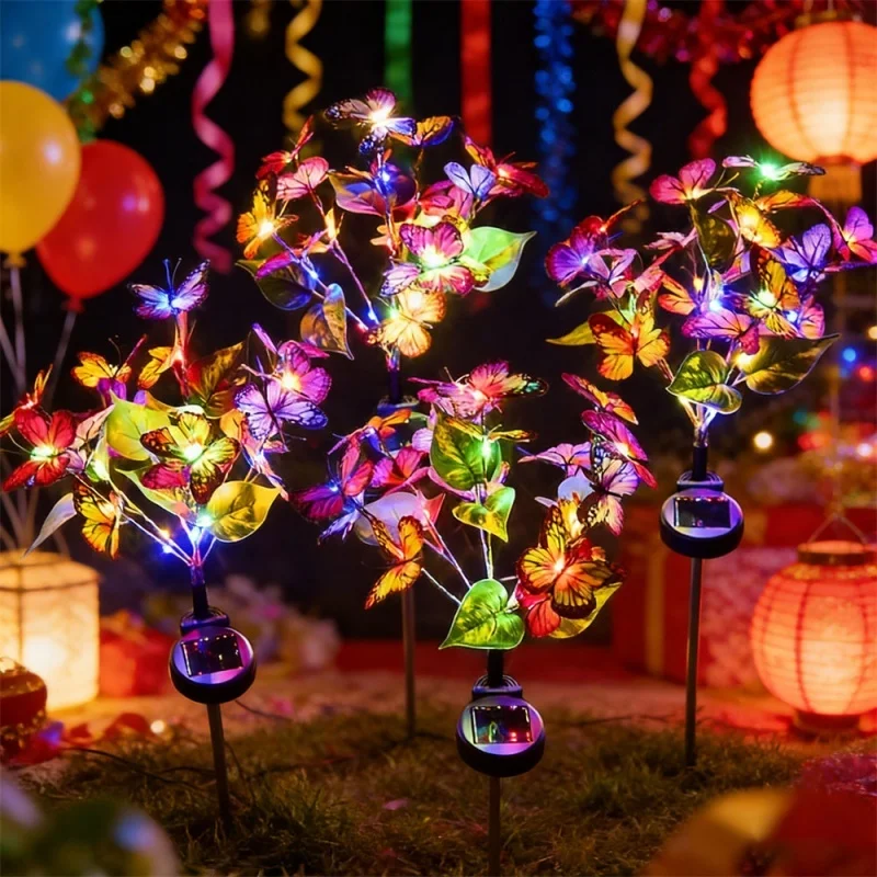 

Solar LED Simulation Butterfly Flower Lawn Lamp Outdoor Camping Garden Waterproof Landscape for Home Wedding Christmas Decor