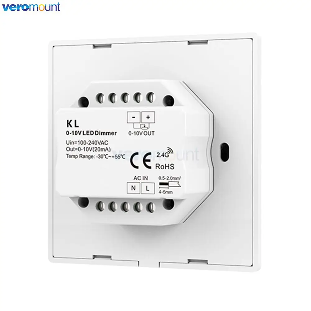 Skydance KL 0/1-10V LED Dimmer 110-220V AC Rotary Wall Panel Knob Control  DIP Switch 2.4G RF Wireless Remote Single Color Strip