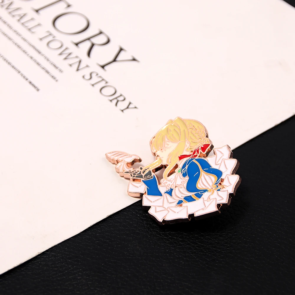 Anime Violet Evergarden Enamel Pin Figure Metal Badge Brooch Clothes Backpack Lapel Hat Accessories for Women Jewelry