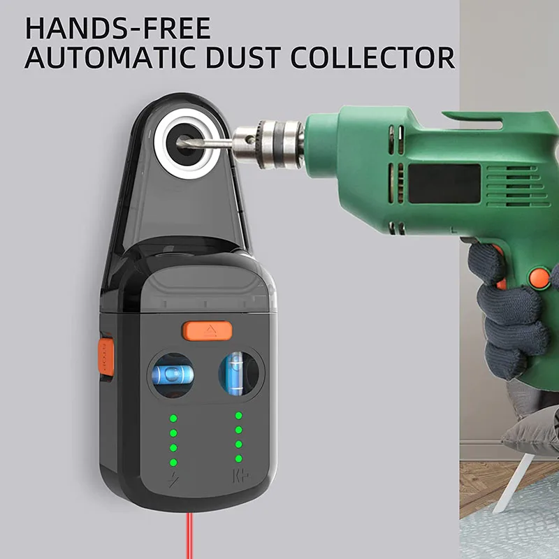 New 3 In 1  Laser Level with Electric Drill Dust Collector Wall Bracket for Picture Hanging Home Renovation Red Green Laser Line