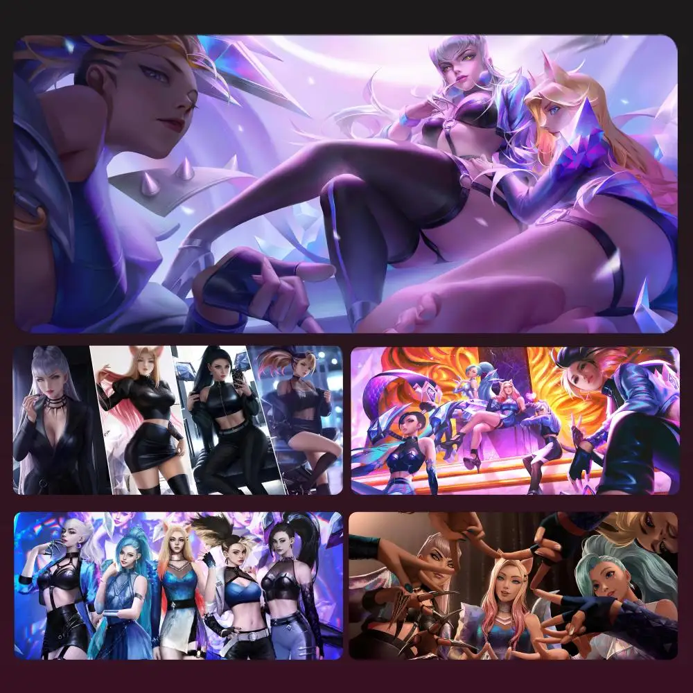 

Lol Kda Mousepad Large Computer Gaming Accessories MousePads Desk Mats Anti-slip Laptop Soft Mice Pad Mouse Mat