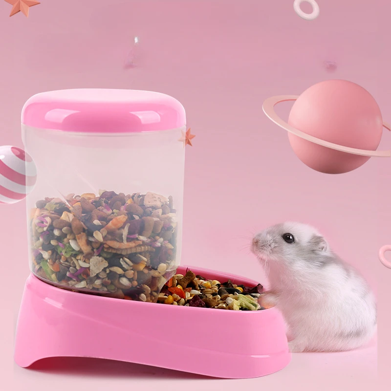 Hamster automatic feeder, gold bear food basin, squirrel food bowl, anti-turning grain basin, feed box, hamster supplies