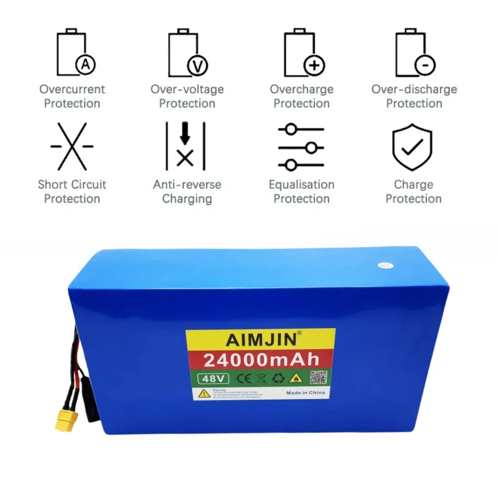13S6P 24000mAh 48V 18650 Li-ion Battery Pack 2000W Citycoco Motorized Scooter Battery Built In 50A BMS+54.6V 2A Charger