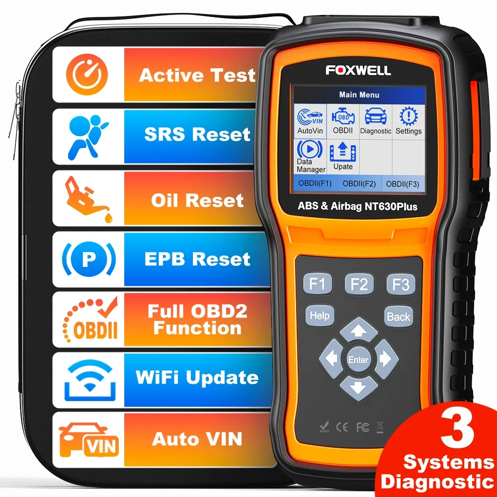 

FOXWELL NT630 Plus OBD2 Diagnostic Tool Bidirectional Scanner Car ABS SAS SRS EPB OIL Reset Engine Check ODB Automotive Scanner