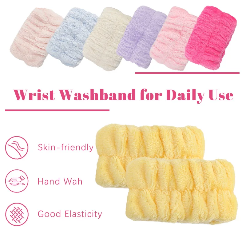 Coral Velvet Facial High-Elastic Makeup Hairband Face Wash Wristband Face Washing Clean Wrist Towel Band Skin Care Beauty Tool