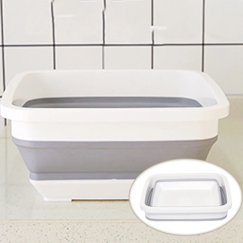 Plastic Washbasin Portable Foldable Thickening Basin Tourism Outdoor Folding Bucket Fishing Camping Car Wash Bucket