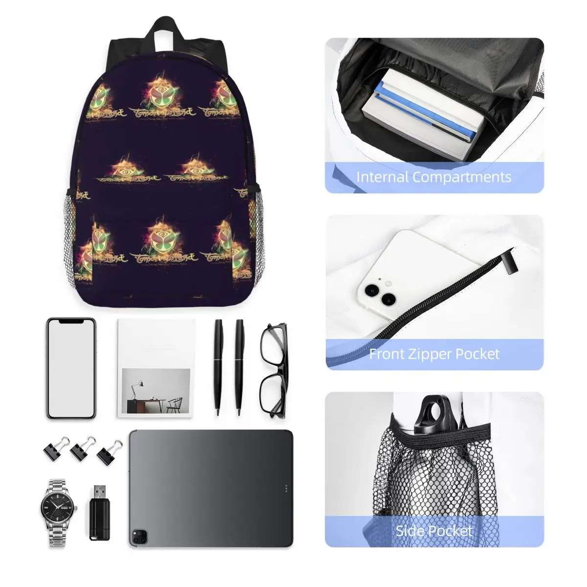 Tomorrowland Belgian Electronic Dance Music Festival Backpack Boys Girls BookBag Men Women School Bag Computer Shoulder Bags