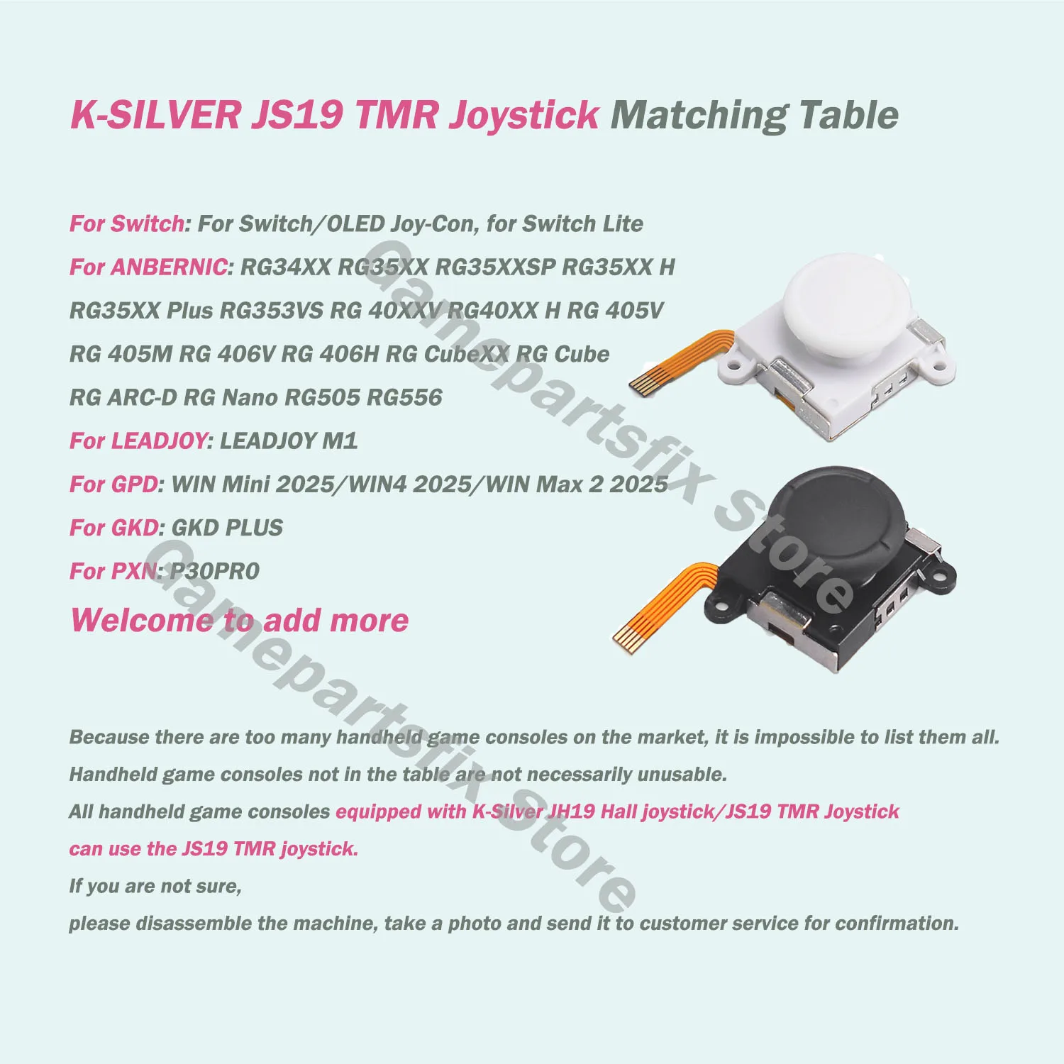 10 STKS K-ZILVER JS19 Wit TMR Joystick voor Schakelaar/NS OLED Vreugde-Con voor NS Lite TMR Elektromagnetische 3D Analoge Joystick ThumbStick
