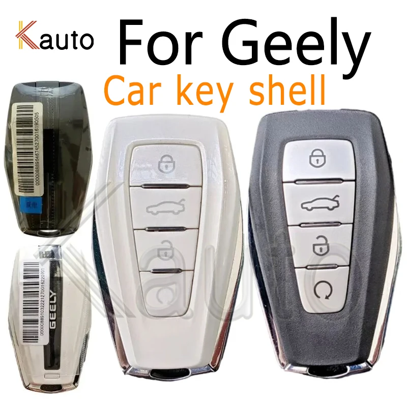 Car Key Case Cover for Geely Azkarra Atlas Coolray Okavango Monjaro KX11 Emgrand X7 X3 S1 White/Grey Smart Remote Auto Key Shell