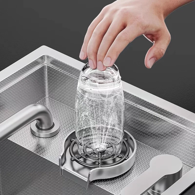 304 Stainless Steel Mini Kitchen Sinks Multifunctional Tea Bar Island Coffee Shop Hidden Sink with High Pressure Cup Washer