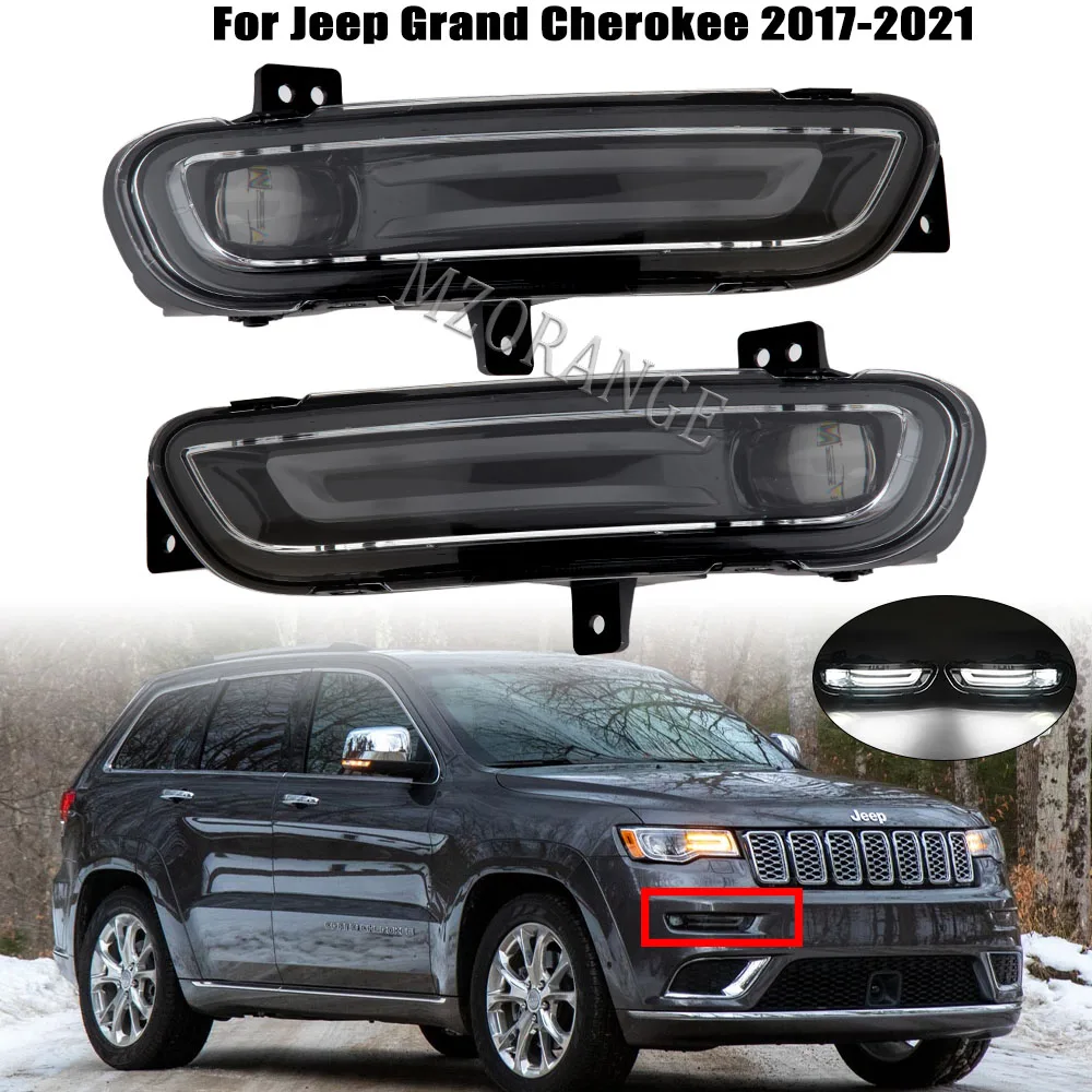 Fog Light for Jeep Grand Cherokee 2017 2018 2019 2020 2021 2022 Daytime Running Light Headlights Foglamp DRL Driving Turn Signal