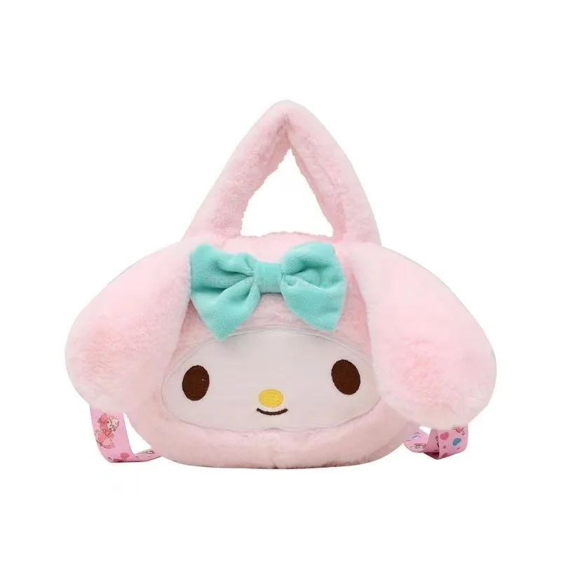 Bolso de felpa de Anime Sanrio, mochila Kawaii Cinnamoroll My Melody, Kuromi, Hello Kitty, Pompón, Purin, regalo de cumpleaños y Navidad, nuevo