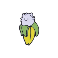 Wholesale Cute Banana Cat Enamel Pins Alpaca Raccoon Metal Brooches For Girls Women Jacket Backpack Badge Bag Cloth Jewelry Gift