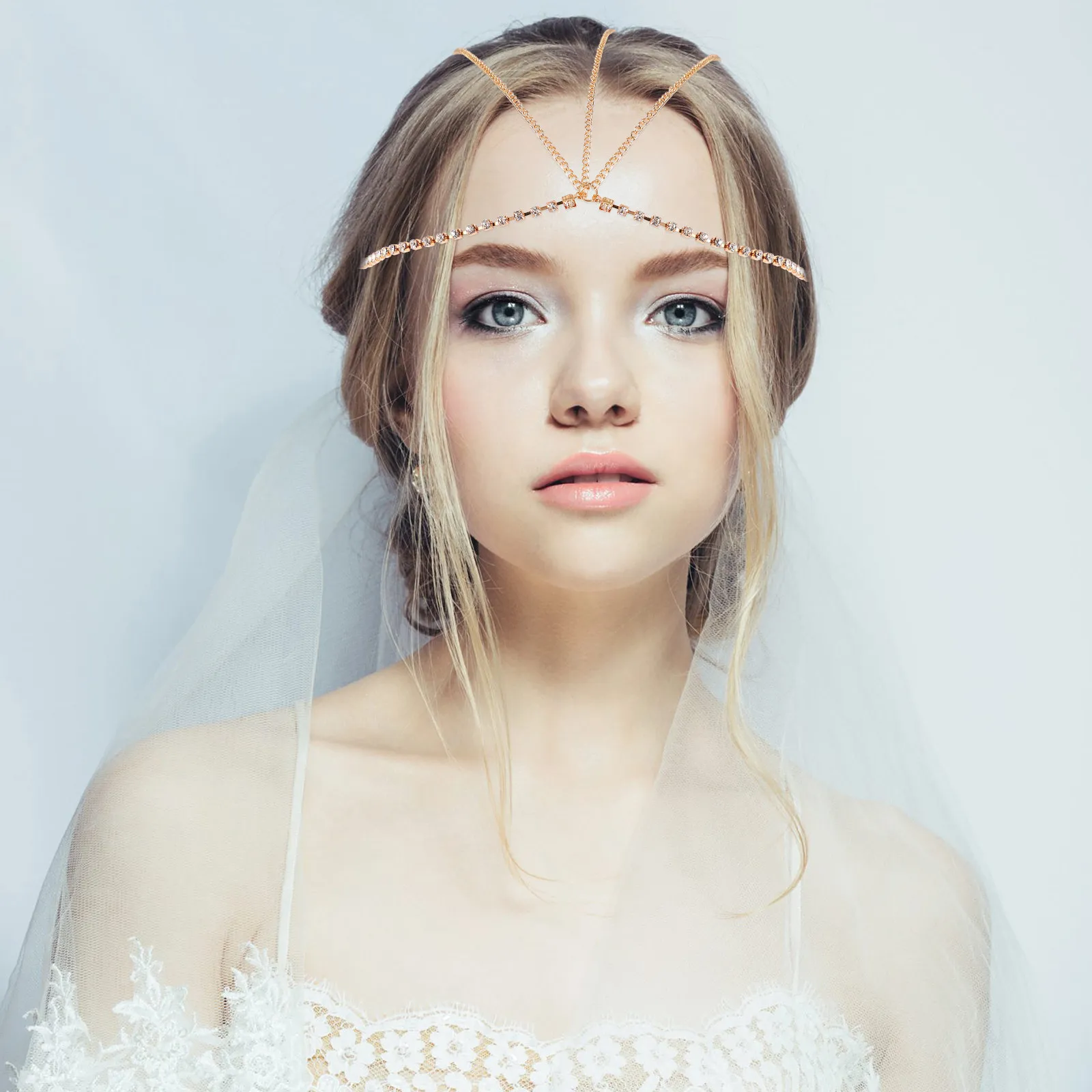 

4Pcs Alloy Tassel Head Chain Women Rhinestone Bridal Wedding Headpiece Prom Christmas Hair Jewelry Sparkling Hair Accessory