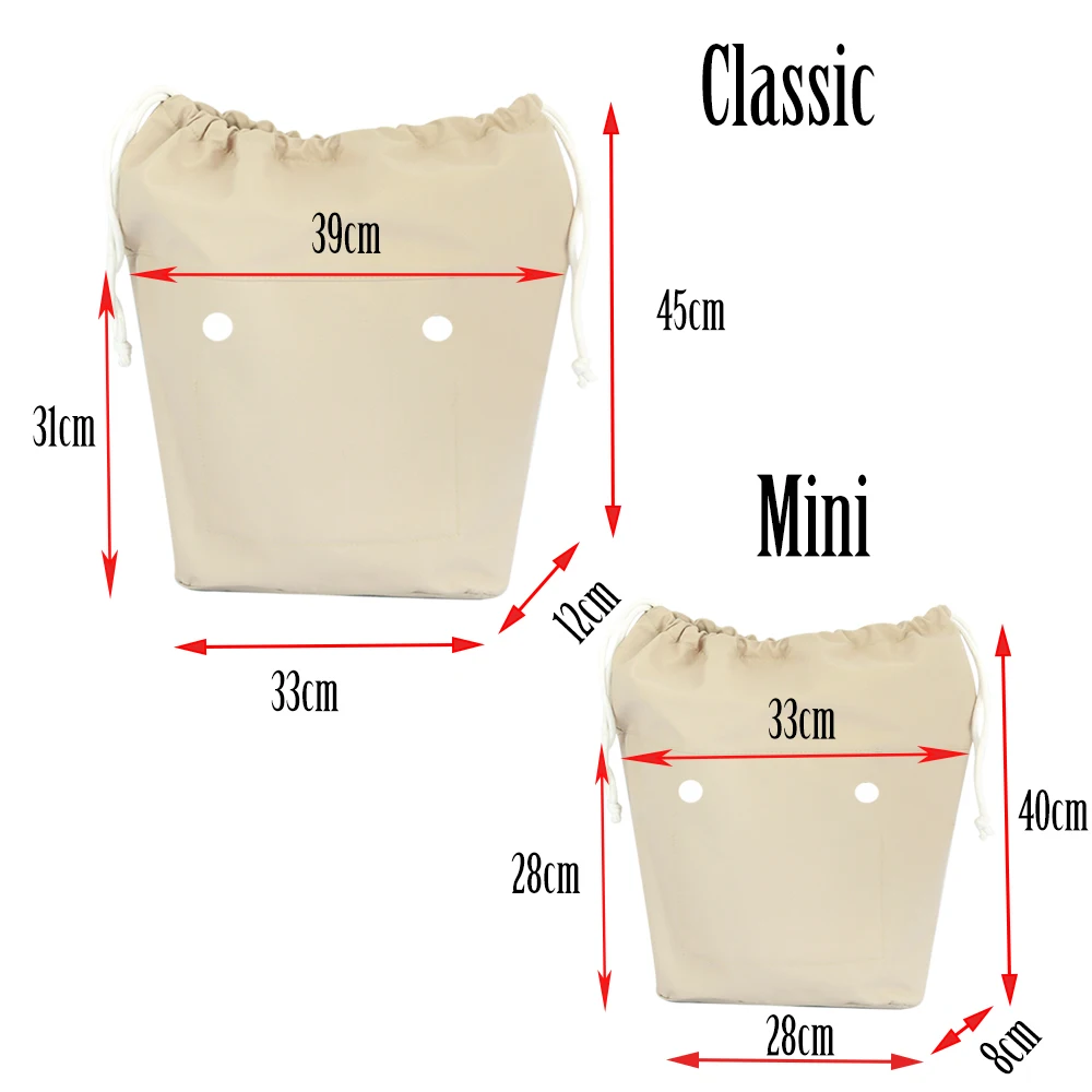 New  drawstring obag  organizer Insert Inner Large Capacity  for Big Mini Classic Mini Inner Microfiber Fabric for O Bag