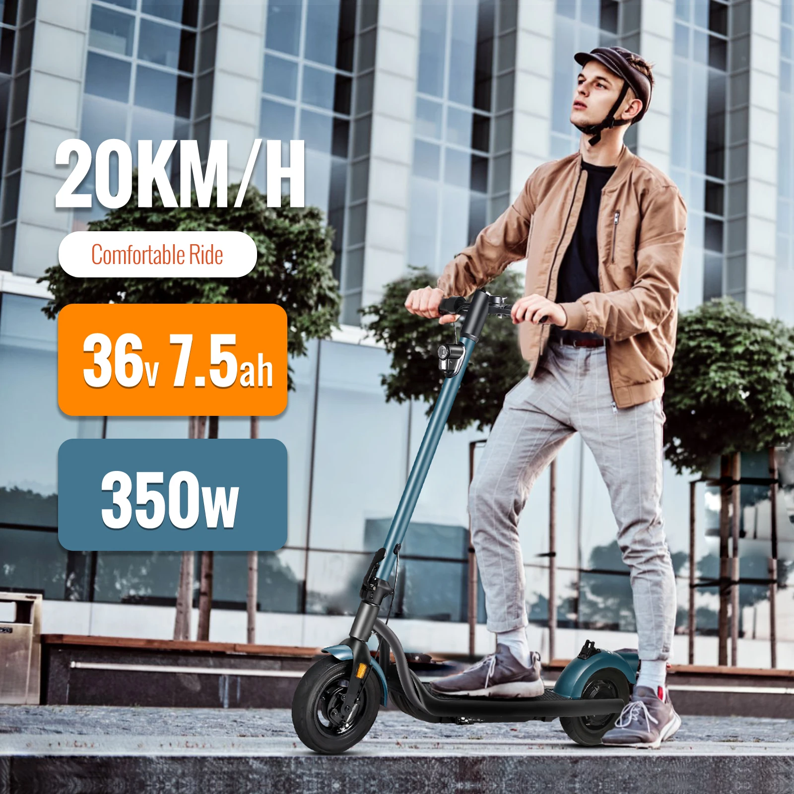 SUNNIGOO N5 350W Elektroroller mit ABE-App, 36V Lithium-Akku, 20 km/h, 35 km Reichweite, 10-Zoll-Reifen für Erwachsene, E-Scooter für DE und EU, städtische Pendlerfahrten, Studententransport, Reisen und Sightseeing – Detail 11