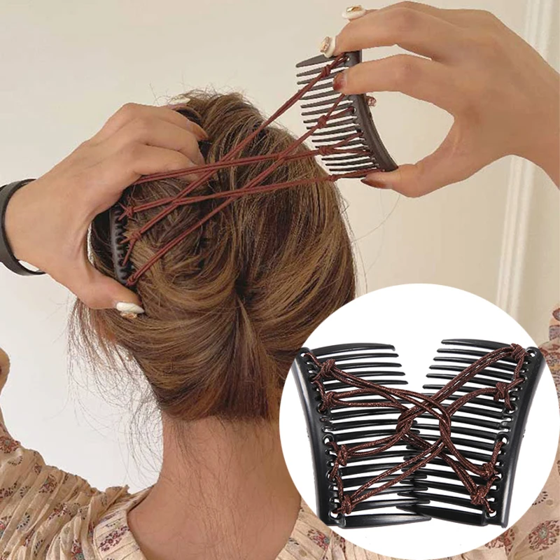 Peine de pelo mágico creativo Vintage para mujer, Clip de disco de cuerda elástica para el cabello, tocado, Clip para el cabello, accesorios para el cabello de moda