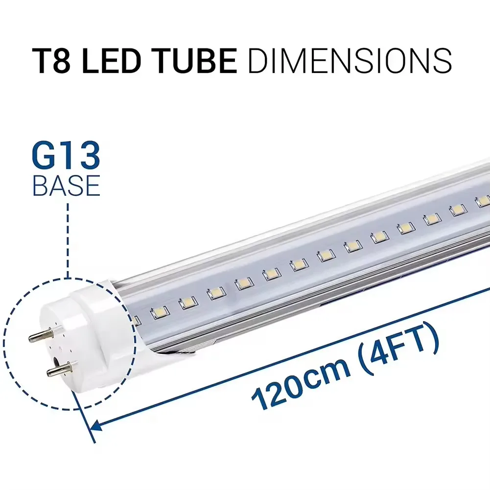 Super Brightness T8 led Tubes 600mm/1200mm 10W 20W SMD 2835 Led Bulbs lights Fluorescent Tubes AC85~265V Constant Current 25pcs