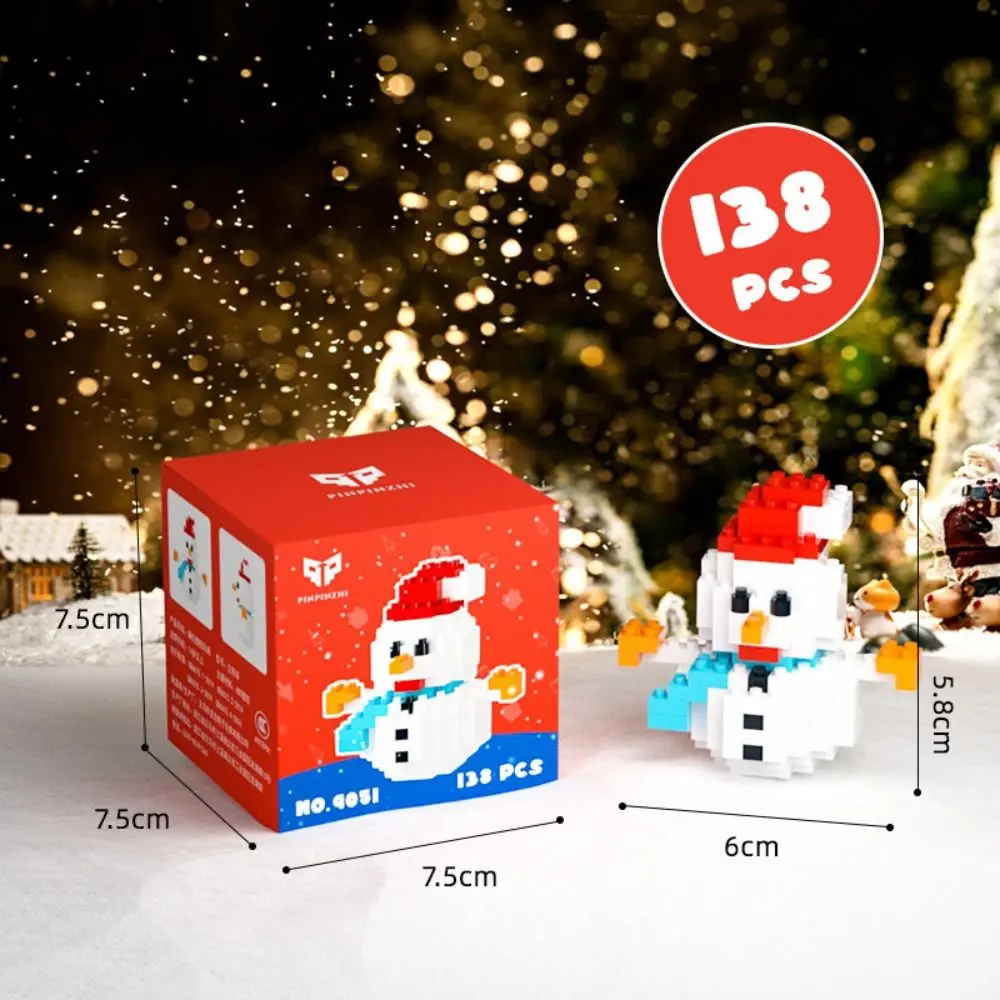 Kinder Cartoon Santa Claus Bausteine Kunststoff Schneemann Weihnachten Dekorationen Elch Mini Action-figuren Modell Innen