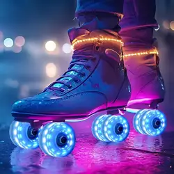 Indoor Skating Wheels Light Up Skate Wheels Roller Skate Wheels Skate Replacement Wheels Silent High Elasticity For Double Row