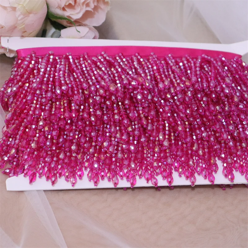 22 kleuren kristallen kwastjes kralen kanten rand. Kwastje kant decoratie schoenen ornamenten veelkleurig hangend kralengordijn