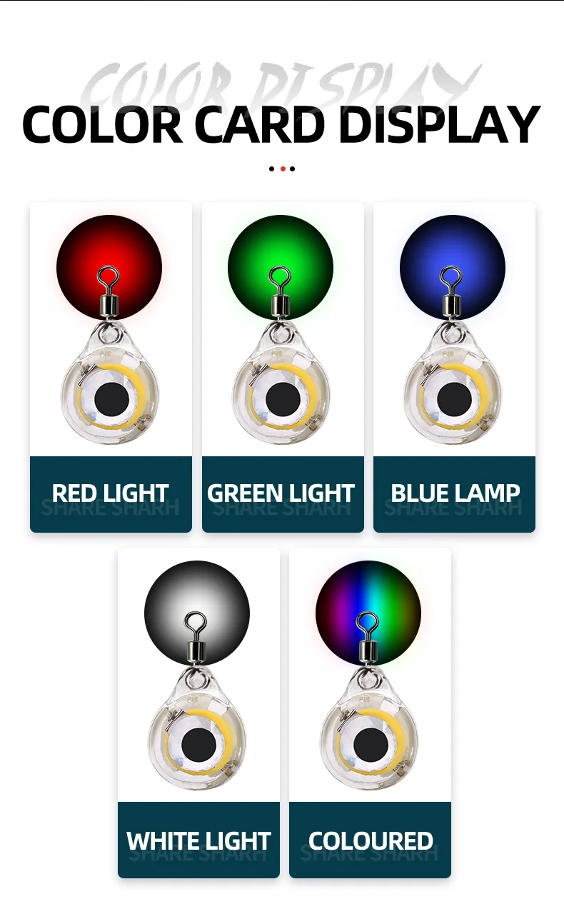 ShareShark 10 Stück Mini-Licht-LED-Tiefstropfen-Unterwasser-Augenform zum Angeln, Tintenfisch, Angelköder, leuchtender Köder zum Anlocken von Fischen – Detail 6