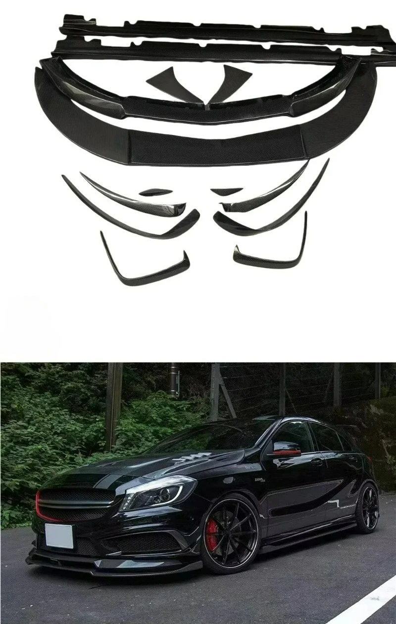 

Комплект обвеса VAR для Mercedes-Benz A-Class W176 W177 AMG A45: передний сплиттер, вентиляционные отверстия, боковые пороги