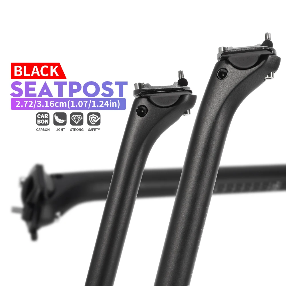 

TOSEEK Carbon Seatpost 27.2 31.6mm Length 400mm Offset 20mm MTB Road Bike Seat Post Seat Tube Bicycle Parts MTB Carbon Canoe